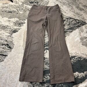 Loft Dress Pants Womens 2 Brown Cotton Stretch Mid Rise Wide Leg Business Wear